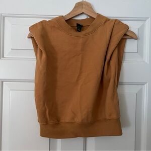 Wild Fable Tan Cropped Sweatshirt Muscle Shirt Sz S